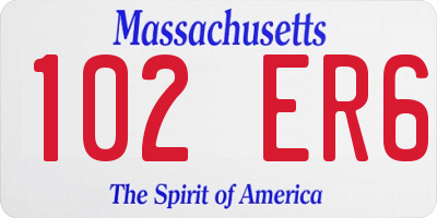 MA license plate 102ER6