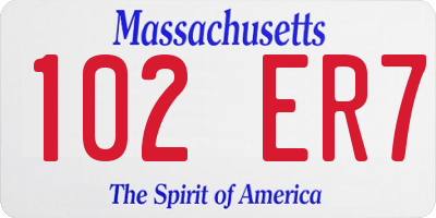 MA license plate 102ER7