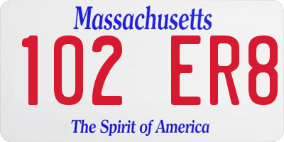 MA license plate 102ER8