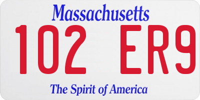 MA license plate 102ER9