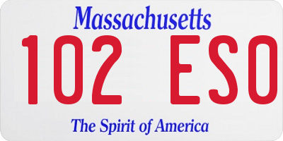 MA license plate 102ES0