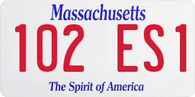 MA license plate 102ES1