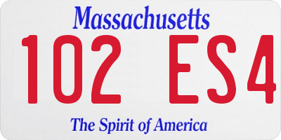 MA license plate 102ES4