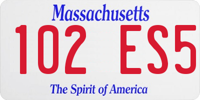 MA license plate 102ES5