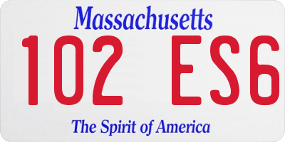 MA license plate 102ES6