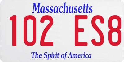 MA license plate 102ES8