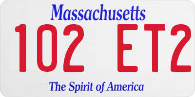 MA license plate 102ET2