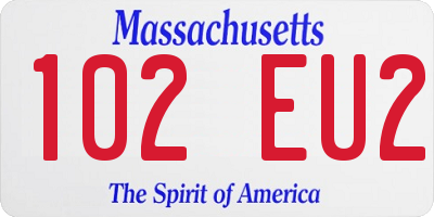 MA license plate 102EU2