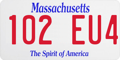 MA license plate 102EU4