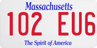 MA license plate 102EU6