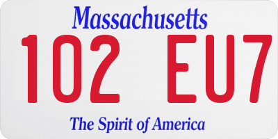 MA license plate 102EU7