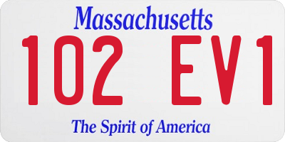 MA license plate 102EV1