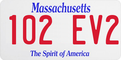 MA license plate 102EV2