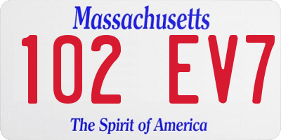 MA license plate 102EV7