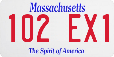 MA license plate 102EX1