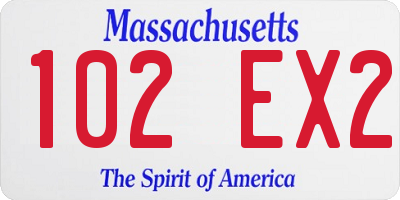 MA license plate 102EX2