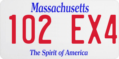 MA license plate 102EX4