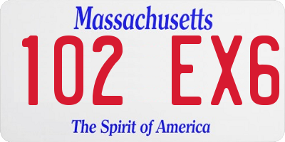 MA license plate 102EX6