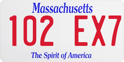 MA license plate 102EX7