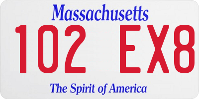 MA license plate 102EX8