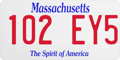 MA license plate 102EY5