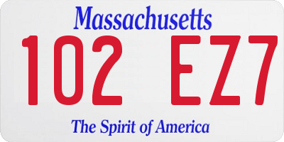 MA license plate 102EZ7