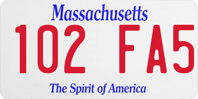 MA license plate 102FA5