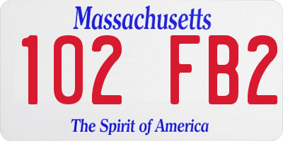 MA license plate 102FB2