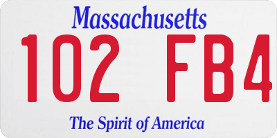 MA license plate 102FB4