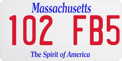 MA license plate 102FB5