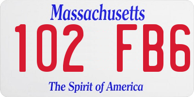 MA license plate 102FB6