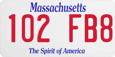 MA license plate 102FB8