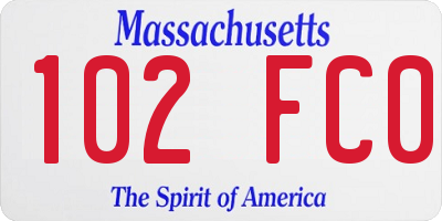 MA license plate 102FC0