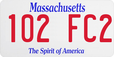 MA license plate 102FC2