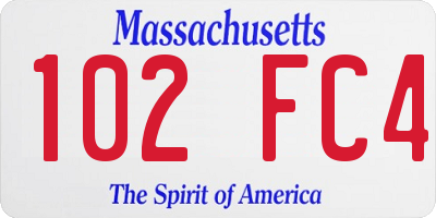 MA license plate 102FC4