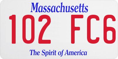 MA license plate 102FC6