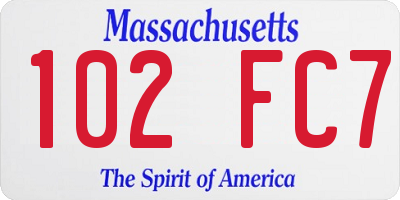 MA license plate 102FC7