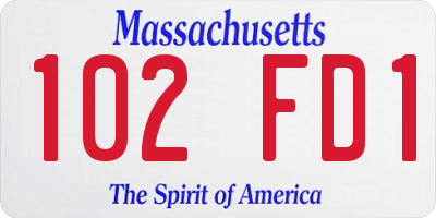 MA license plate 102FD1