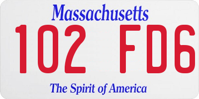 MA license plate 102FD6