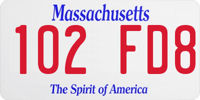 MA license plate 102FD8