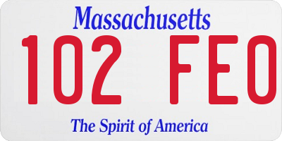 MA license plate 102FE0