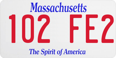 MA license plate 102FE2