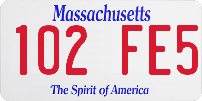 MA license plate 102FE5