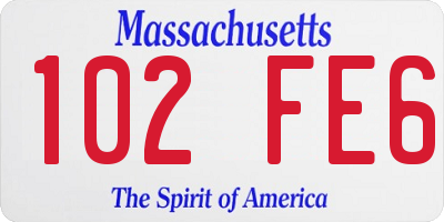 MA license plate 102FE6