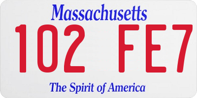 MA license plate 102FE7