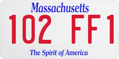 MA license plate 102FF1