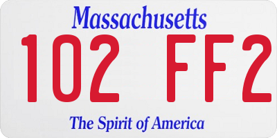 MA license plate 102FF2