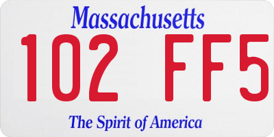 MA license plate 102FF5