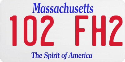 MA license plate 102FH2