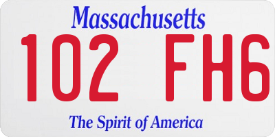 MA license plate 102FH6